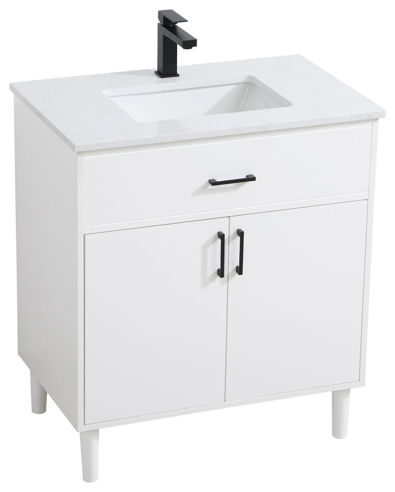 Home Living 30" Single Bathroom Vanity, White