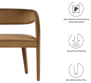 Pinnacle Performance Velvet Accent Bench, Brown