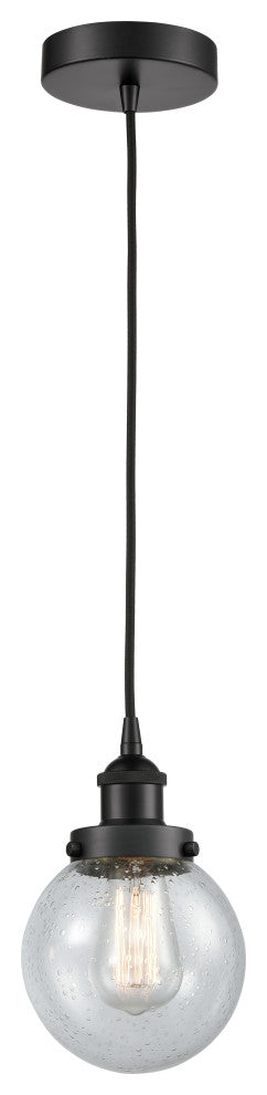 Innovations 616-1PH-BK-G204-6 1-Light Mini Pendant, Matte Black