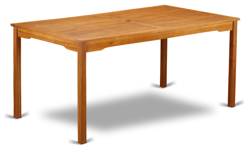 Rectangular Terrace Wood Dining Table, Natural Oil, Extension Butterfly Leaf