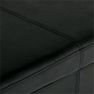 Atlin Designs Faux Leather Storage Bench in Black