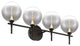 Iissa, Vanity, 4Lt, Matte Black, Smoked Glass
