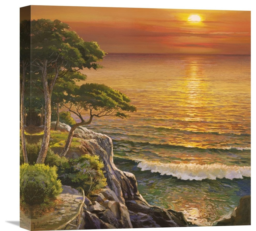 "Tramonto sul Mediterraneo" Stretched Canvas Giclee by Adriano Galasso, 18"x18"