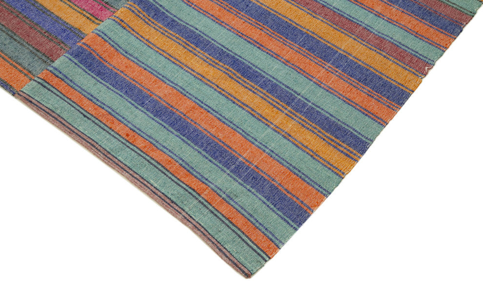 Rug N Carpet - Handmade Turkish 4' 8'' x 8' 6'' Rustic Wool Kilim Rug