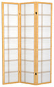 6' Tall Canvas Double Cross Room Divider, Natural, 3 Panels