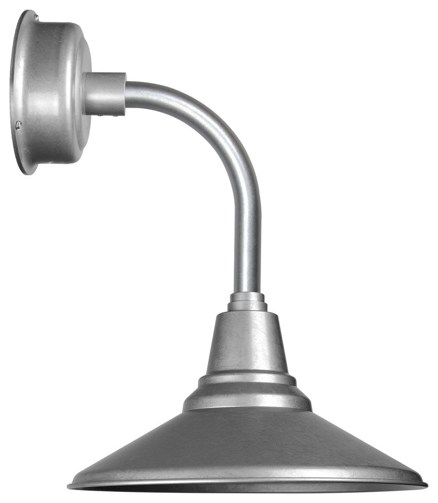 14" Calla LED Wall Sconce With Trim Arm, Galvanized Silver