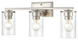Verlana Collection 3 Light 22" Brushed Nickel Bathroom Vanity Light