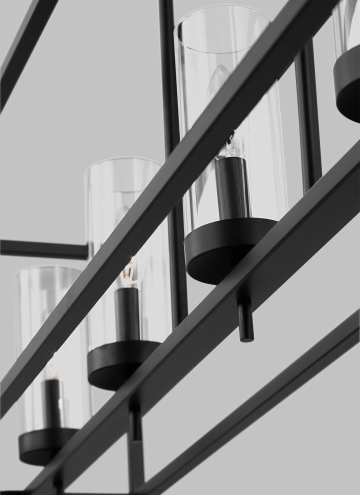 Zire Five Light Island Pendant, Midnight Black