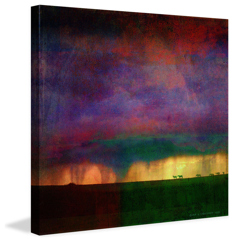 "Storm Passing Horses" Painting Print on Canvas by Chris Vest