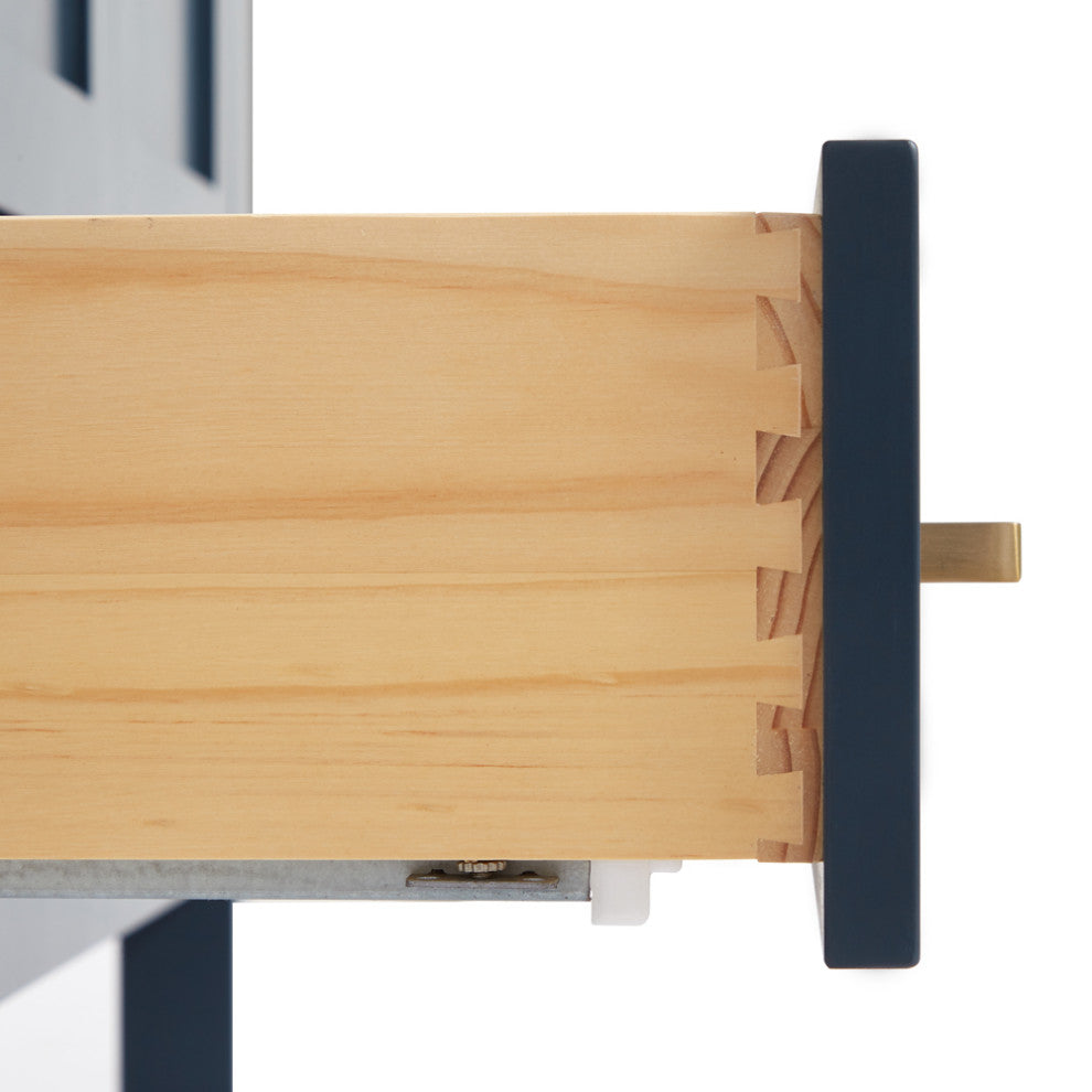 Ariel Cambridge 43" Right Offset Oval Sink Midnight Blue Vanity, No Mirror