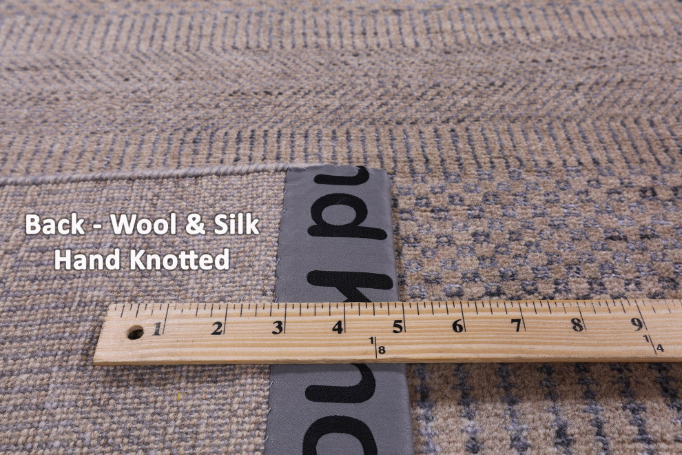 Wool and Silk Savannah Grass Handmade Rug 8' 0" X 10' 2" Q11434