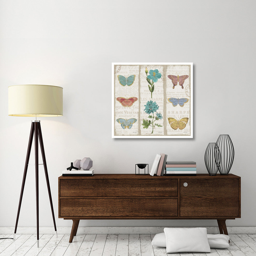 "Bookshelf Botanical II Triptych" Digital Paper Print by Katie Pertiet, 38"x35"