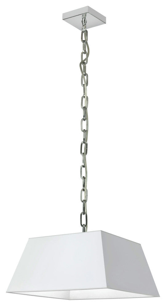 1 Light Small Polished Chrome Milano Pendant White Shade