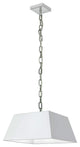 1 Light Small Polished Chrome Milano Pendant White Shade