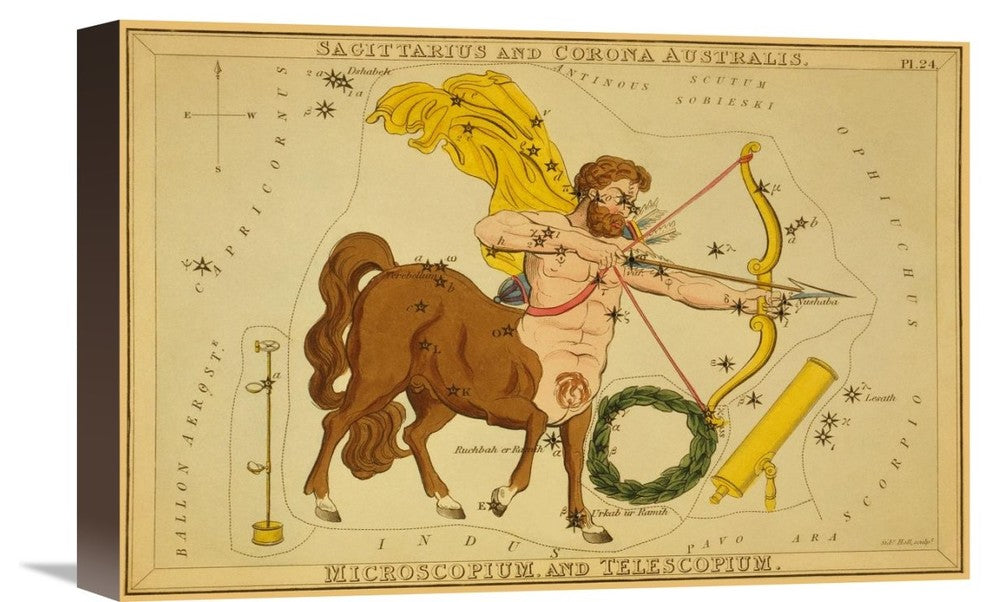 Sagittarius and Corona Australis, Microscopium, and Telescopium, 1825, 18"x12"