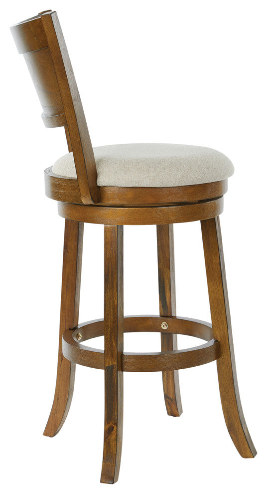 Swivel Stool 30" With Solid Back, Burnt Brown