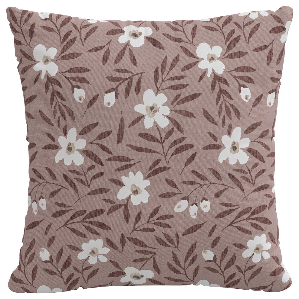 18" Decorative Pillow, Polyester Insert, Fiona Floral Mauve