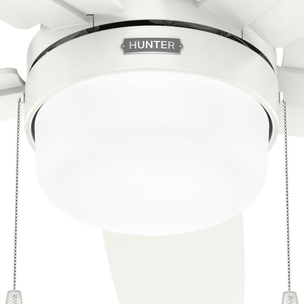 Hunter 44" Anisten Fresh White Ceiling Fan, LED Kit, Pull Chain