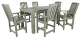 Lehigh 7-Piece Rectangle Counter-Height Dining Set, Eucalyptus