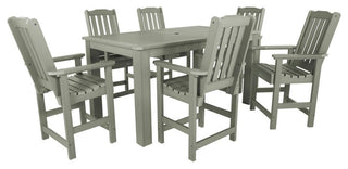 Lehigh 7-Piece Rectangle Counter-Height Dining Set, Eucalyptus