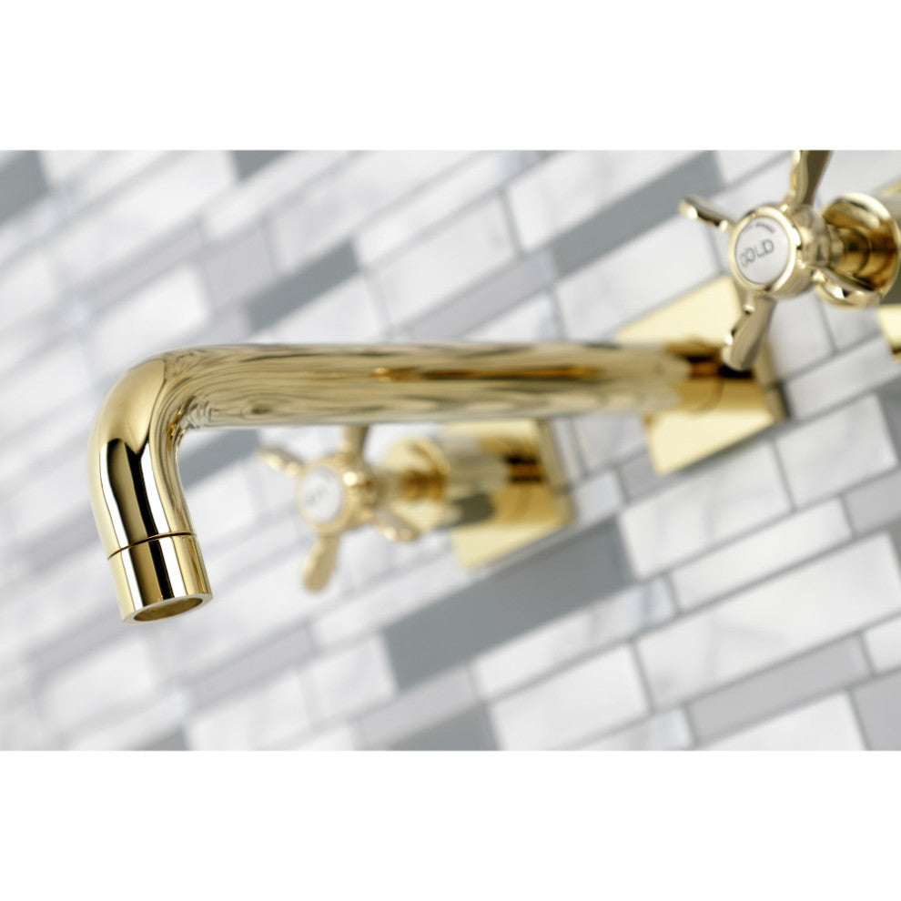 KS6022BEX Wall Mount Tub Faucet, Polished Brass