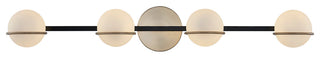 Fusion-Centric 4-Light Bath Bar Matte Black/Brass Finish Opal Glass