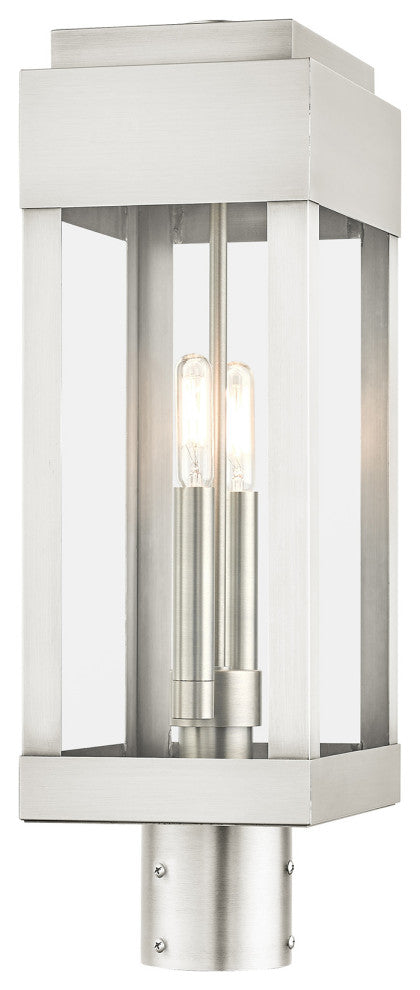 Brushed Nickel Transtional,  Modern Classic, Outdoor Post Top Lantern