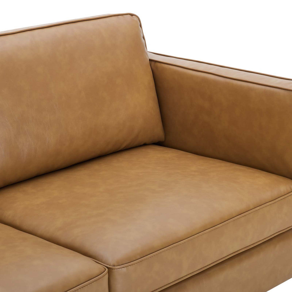 Kaiya Vegan Leather Sofa-Tan