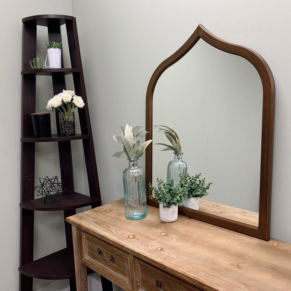 Pescara Framed Vanity Mirror, Teardrop Cathedral, 24.4"x32.4", Autumn Bronze