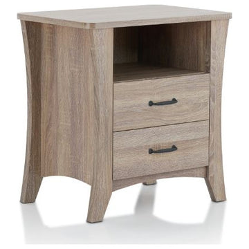 Updated Rustic Natural Wood Finish Nightstand