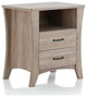 Updated Rustic Natural Wood Finish Nightstand