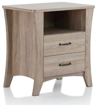 Updated Rustic Natural Wood Finish Nightstand