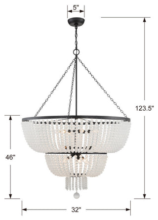 Rylee 12 Light Matte Black Chandelier