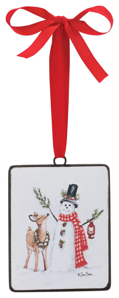 Snowman and Deer Ornament, Set of 12