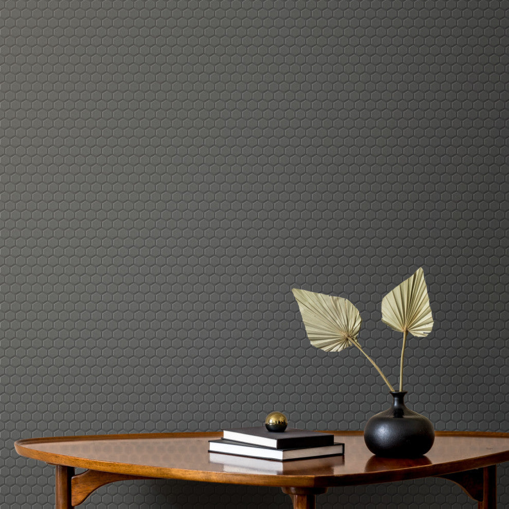 Metropolis 1" Hex Unglazed Black Porcelain Floor and Wall Tile