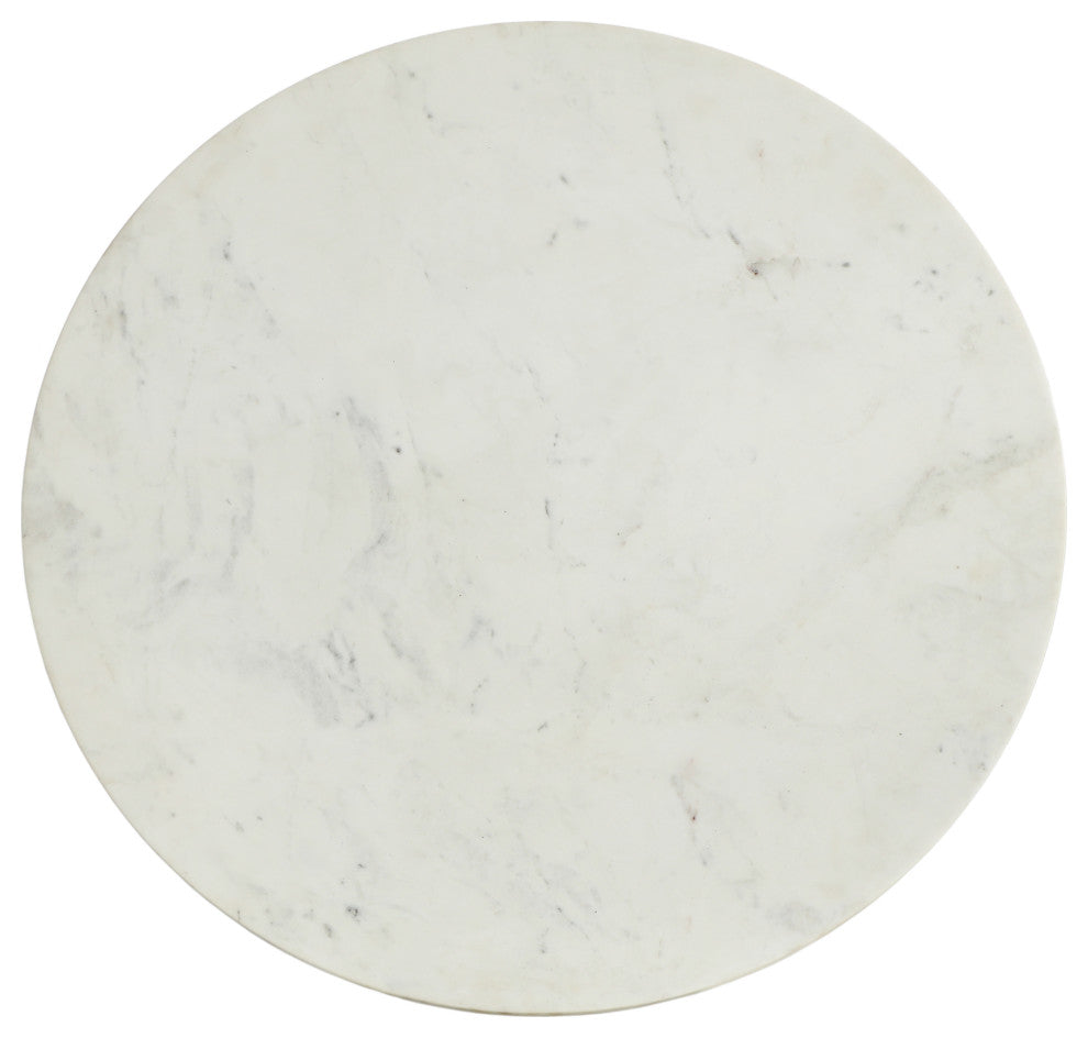 Emery White Marble End Table