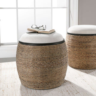 Uttermost Island Straw Accent stool