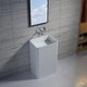 21" Polystone Free-Standing Bathroom Sink, Matte White, No Faucet