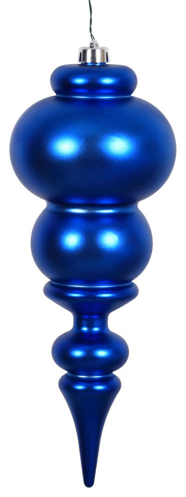 Vickerman N150602DMV 14" Blue Matte Finial Ornament