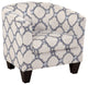 Grafton Home Enzo Upholstered Barrel Chair, Cirrus Sky Blue and Cream