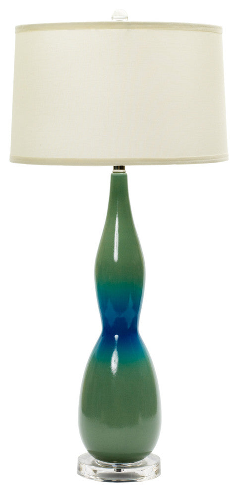 Fangio Lighting 33" Ocean Spray and Turquoise Crackle Ceramic Table Lamp