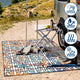 Cetara Ornate Trellis Indoor/Outdoor Area Rug, Cream/Blue/Orange, 2 X 8