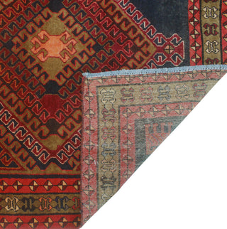 Fine Vintage Distressed Dastgir Burgundy/Charcoal Runner, 4'1x9'6