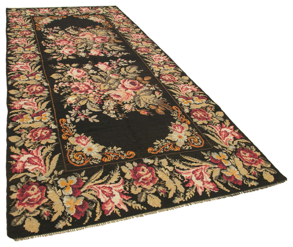 Rug N Carpet - Handmade Moldovan 5' 5'' x 13' 0'' Vintage Floral Kilim Rug