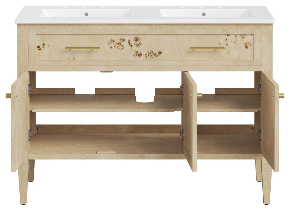 Elysian 48" Double Sink Bathroom Vanity - Burl