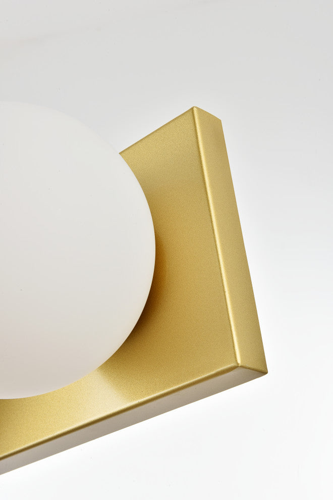 4 Light Brass And Frosted White Bath Sconce