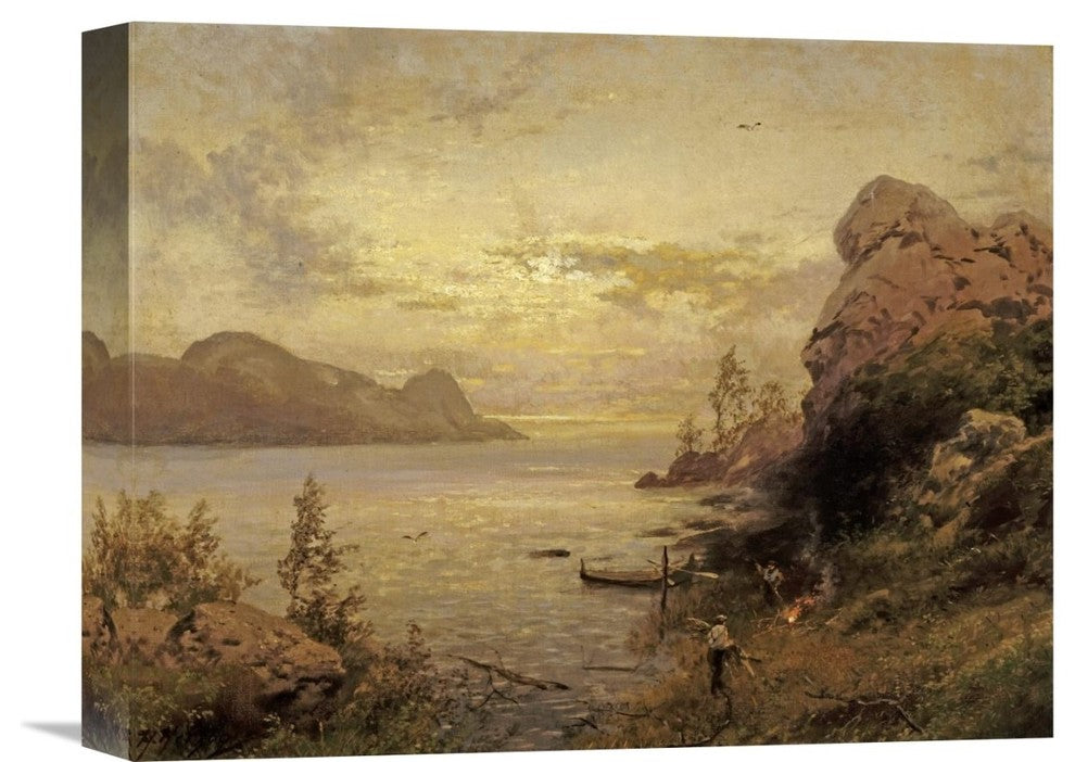 "Camp Site" Stretched Canvas Giclee by Hermann Herzog, 16"x13"