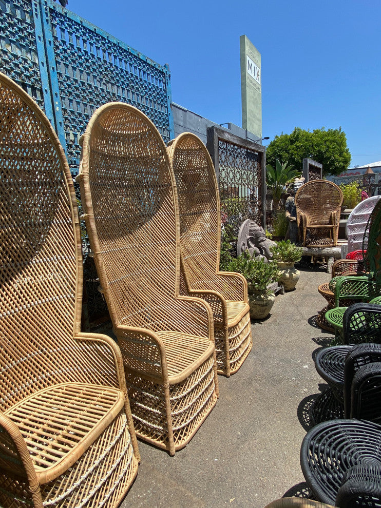 Tall Back Wicker Scoop Chair