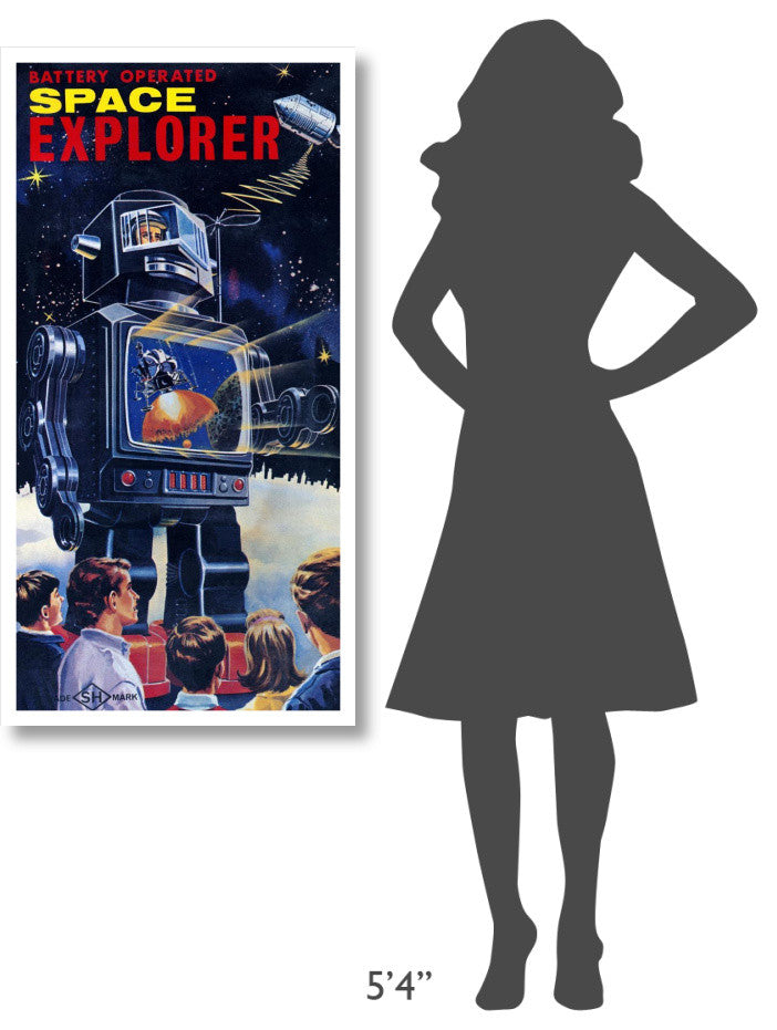 "Space Explorer Robot" Digital Paper Print by Retrobot, 24"x46"