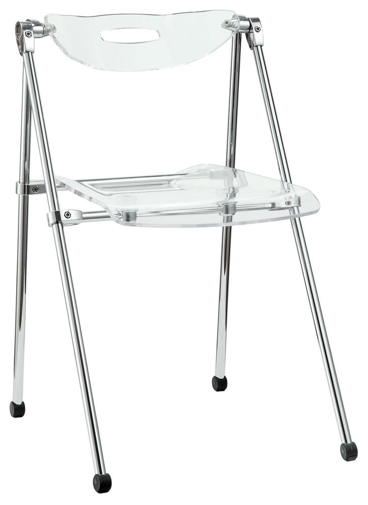 Modern Contemporary Living Room Folding Chair Clear